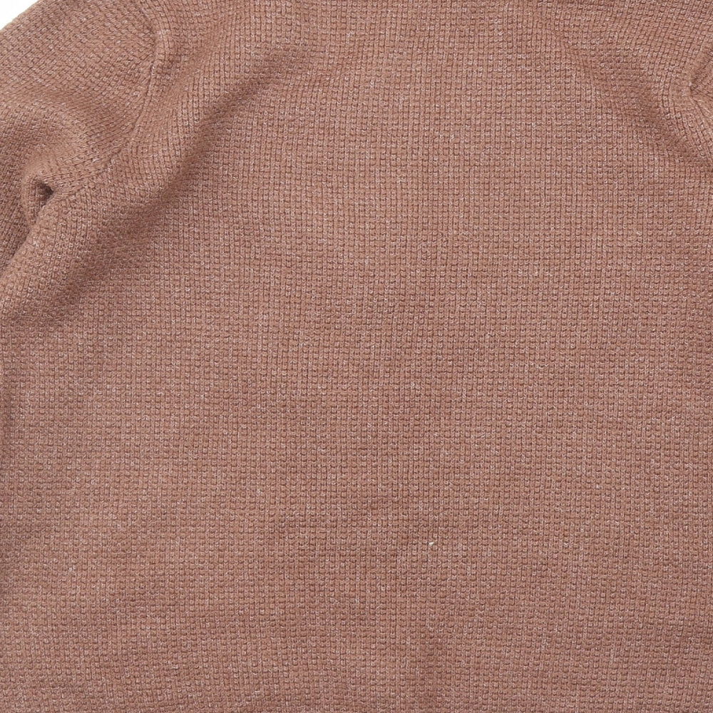 cotton tr Womens Brown Round Neck Acrylic Pullover Jumper Size 12