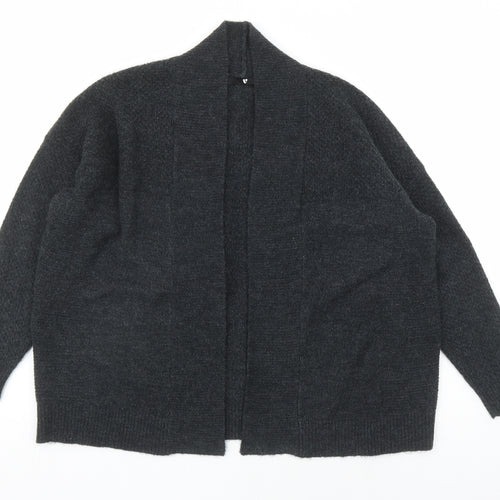V by Very Womens Grey V-Neck Polyester Cardigan Jumper Size 12