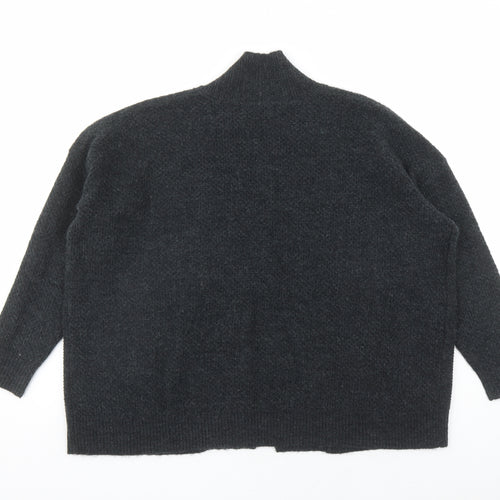 V by Very Womens Grey V-Neck Polyester Cardigan Jumper Size 12