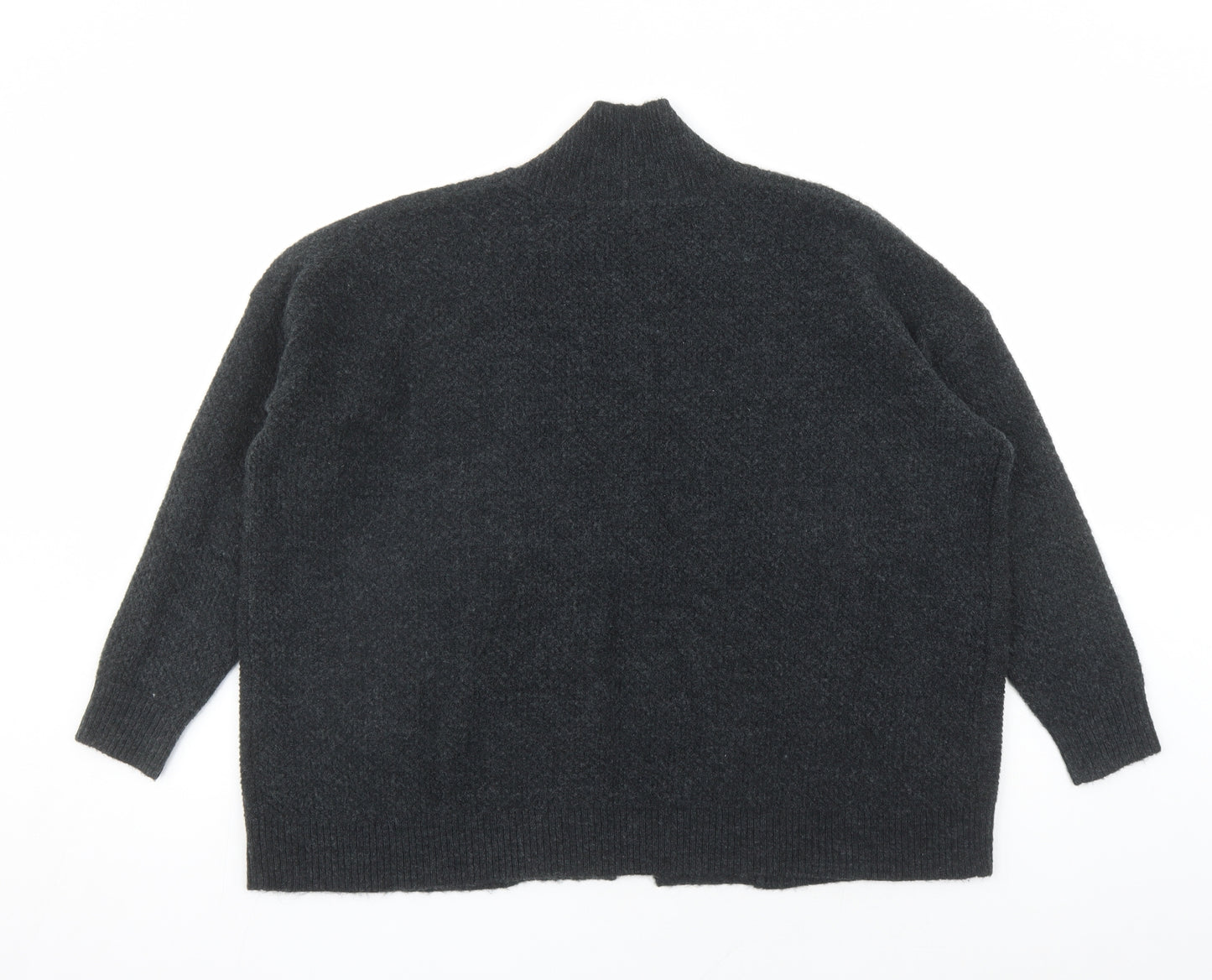 V by Very Womens Grey V-Neck Polyester Cardigan Jumper Size 12
