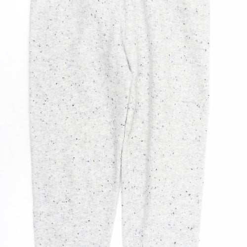 Marks and Spencer Womens Grey Acrylic Trousers Size S L27 in Regular - Elastic Waist