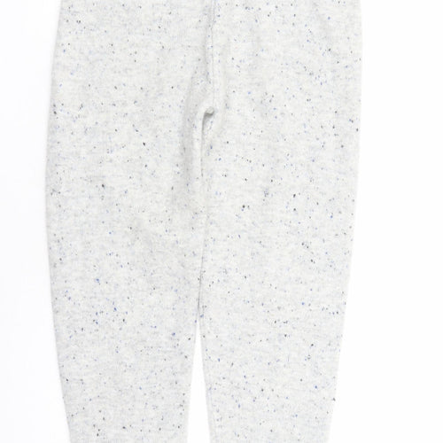 Marks and Spencer Womens Grey Acrylic Trousers Size S L27 in Regular - Elastic Waist