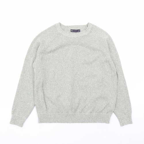 Marks and Spencer Womens Green Round Neck Cotton Pullover Jumper Size M