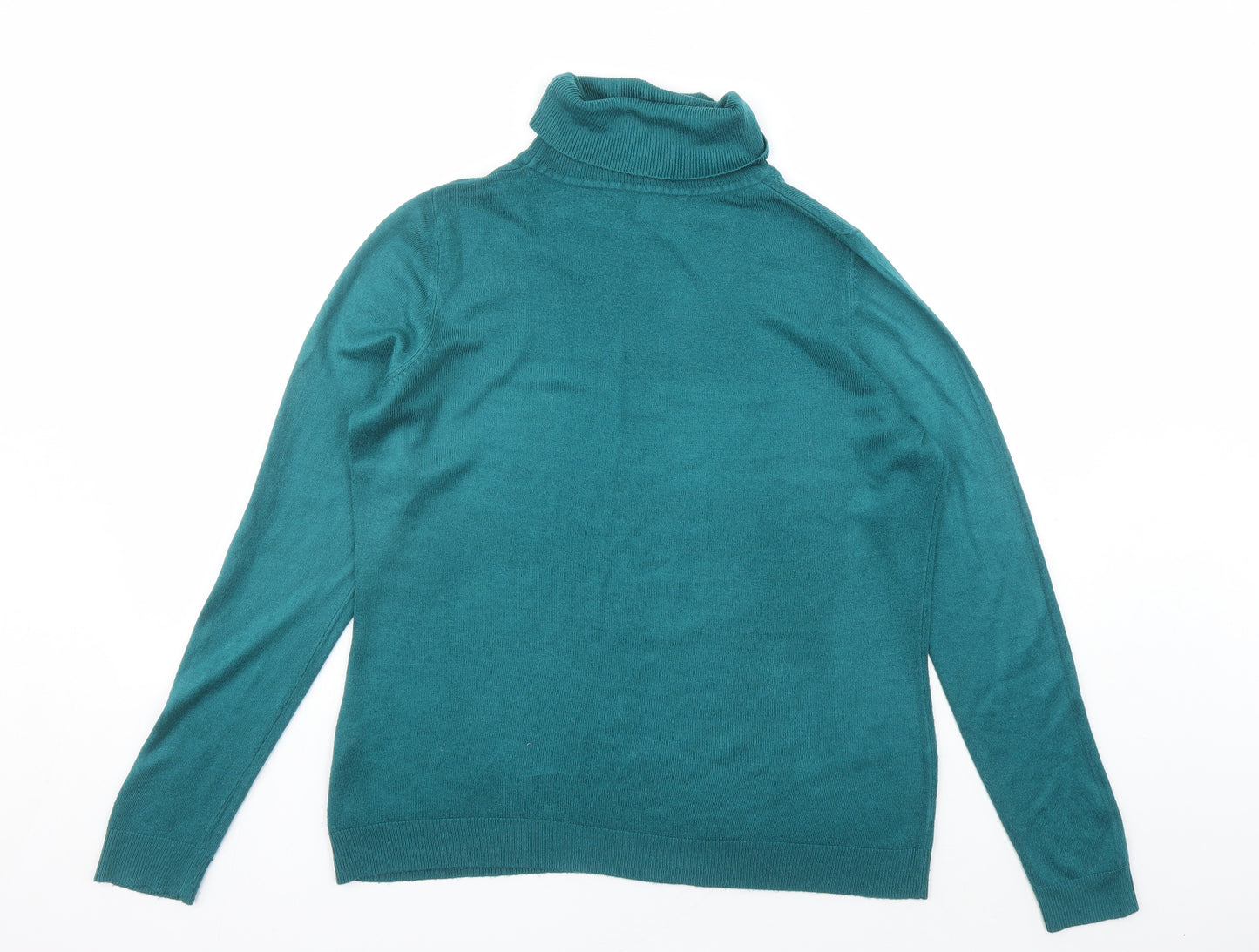 Bonmarché Womens Green Roll Neck Acrylic Pullover Jumper Size 14
