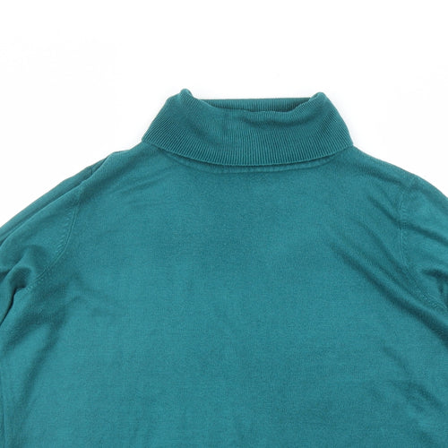 Bonmarché Womens Green Roll Neck Acrylic Pullover Jumper Size 14