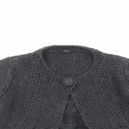 Marks and Spencer Womens Grey Round Neck Acrylic Shrug Jumper Size 12