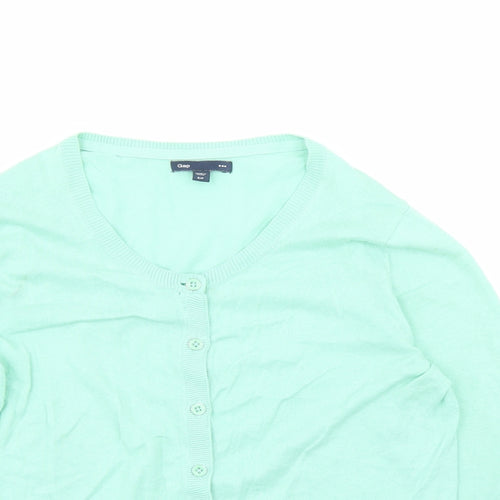 Gap Womens Green Round Neck Cotton Cardigan Jumper Size S