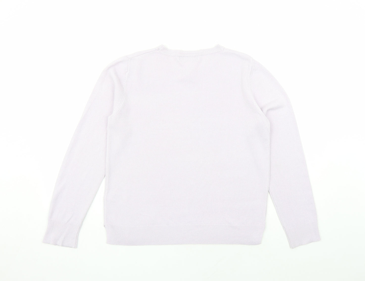 Marks and Spencer Womens Purple Round Neck Acrylic Pullover Jumper Size 14