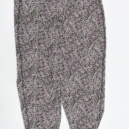 Marks and Spencer Womens Multicoloured Animal Print Viscose Trousers Size 22 L27 in Regular