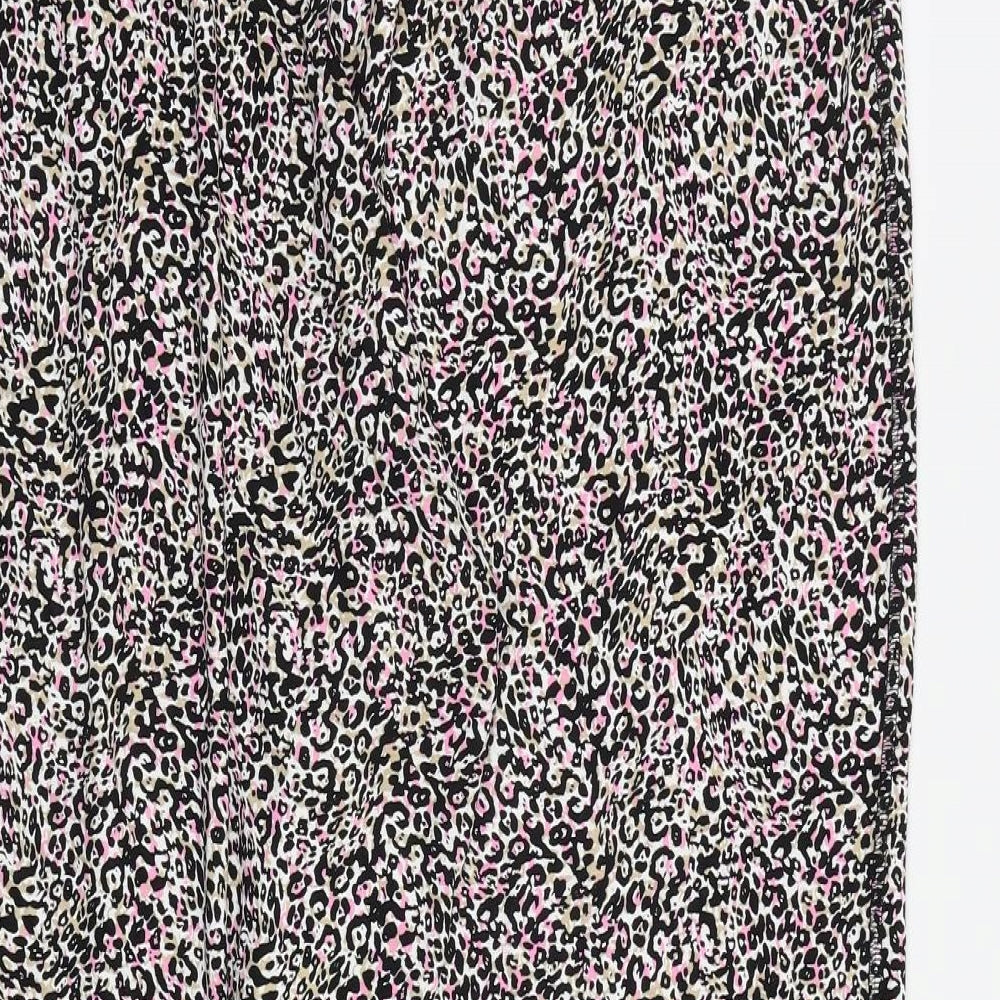 Marks and Spencer Womens Multicoloured Animal Print Viscose Trousers Size 22 L27 in Regular