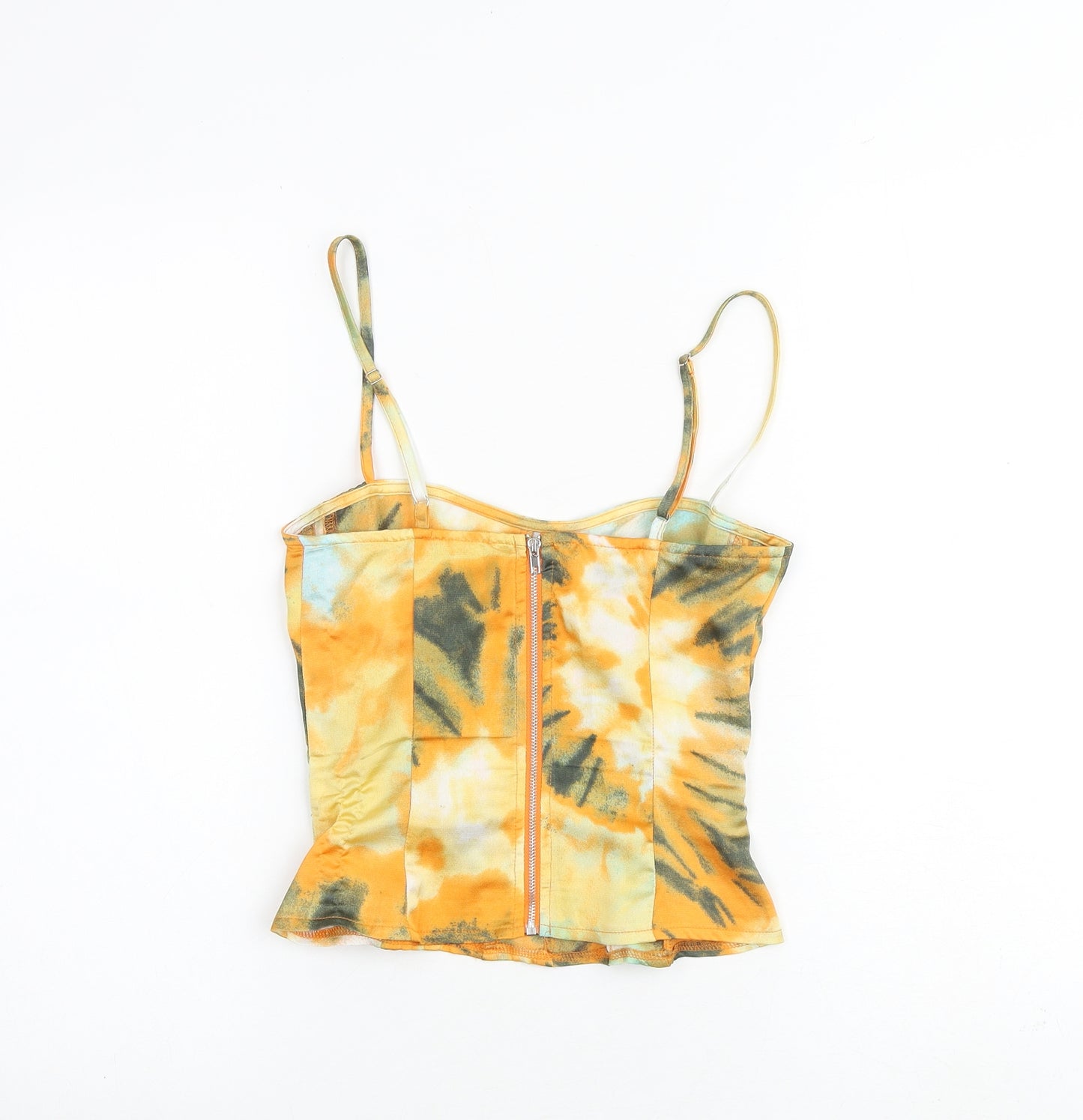 PRETTYLITTLETHING Womens Multicoloured Geometric Polyester Camisole Tank Size 6 Scoop Neck