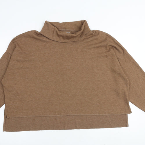 American Eagle Outfitters Womens Brown Roll Neck Viscose Pullover Jumper Size XL