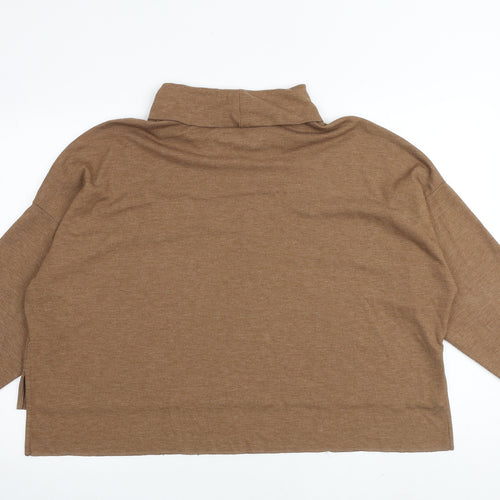 American Eagle Outfitters Womens Brown Roll Neck Viscose Pullover Jumper Size XL
