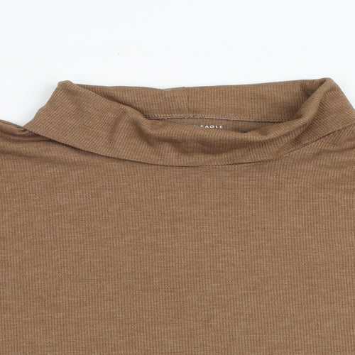 American Eagle Outfitters Womens Brown Roll Neck Viscose Pullover Jumper Size XL