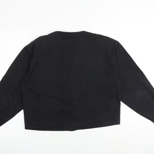 DASH Womens Black V-Neck Cotton Cardigan Jumper Size 12