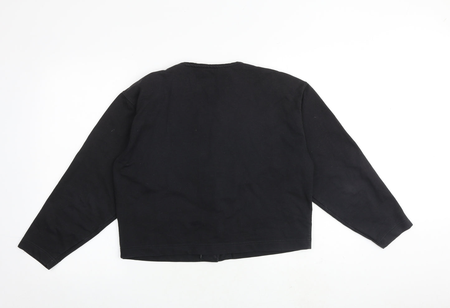 DASH Womens Black V-Neck Cotton Cardigan Jumper Size 12