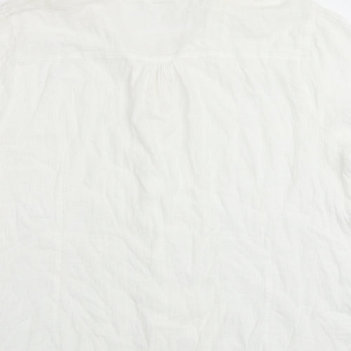 Marks and Spencer Womens White 100% Cotton Basic Button-Up Size 22 Collared