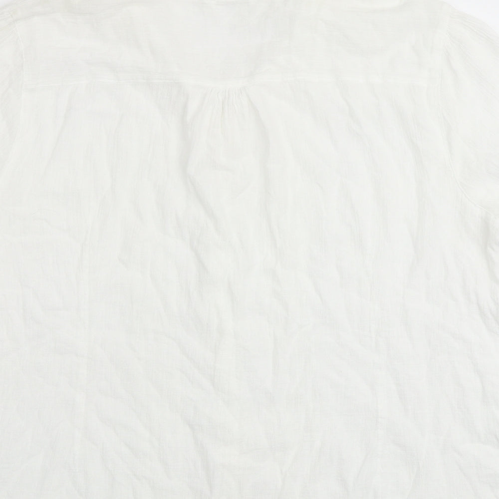 Marks and Spencer Womens White 100% Cotton Basic Button-Up Size 22 Collared