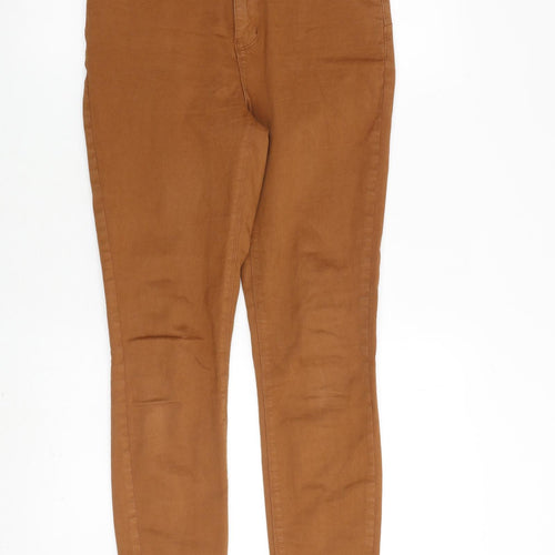 Orajie Womens Brown Cotton Skinny Jeans Size 12 L28 in Regular Zip