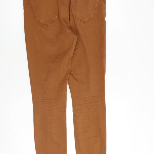 Orajie Womens Brown Cotton Skinny Jeans Size 12 L28 in Regular Zip