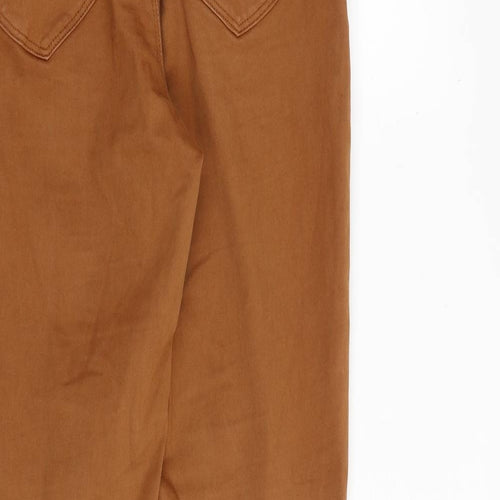 Orajie Womens Brown Cotton Skinny Jeans Size 12 L28 in Regular Zip