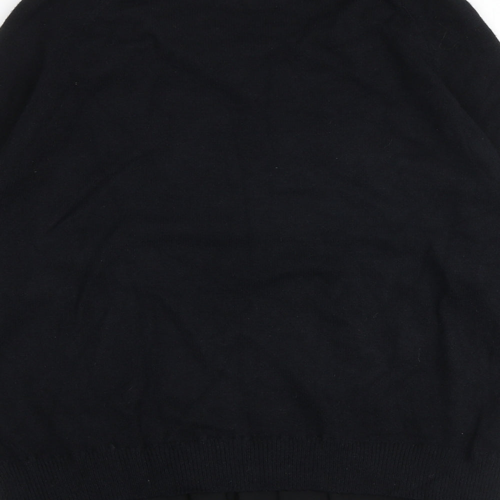 Quiz Womens Black Round Neck Floral Viscose Pullover Jumper Size M
