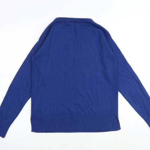 Gap Womens Blue Round Neck Nylon Pullover Jumper Size S