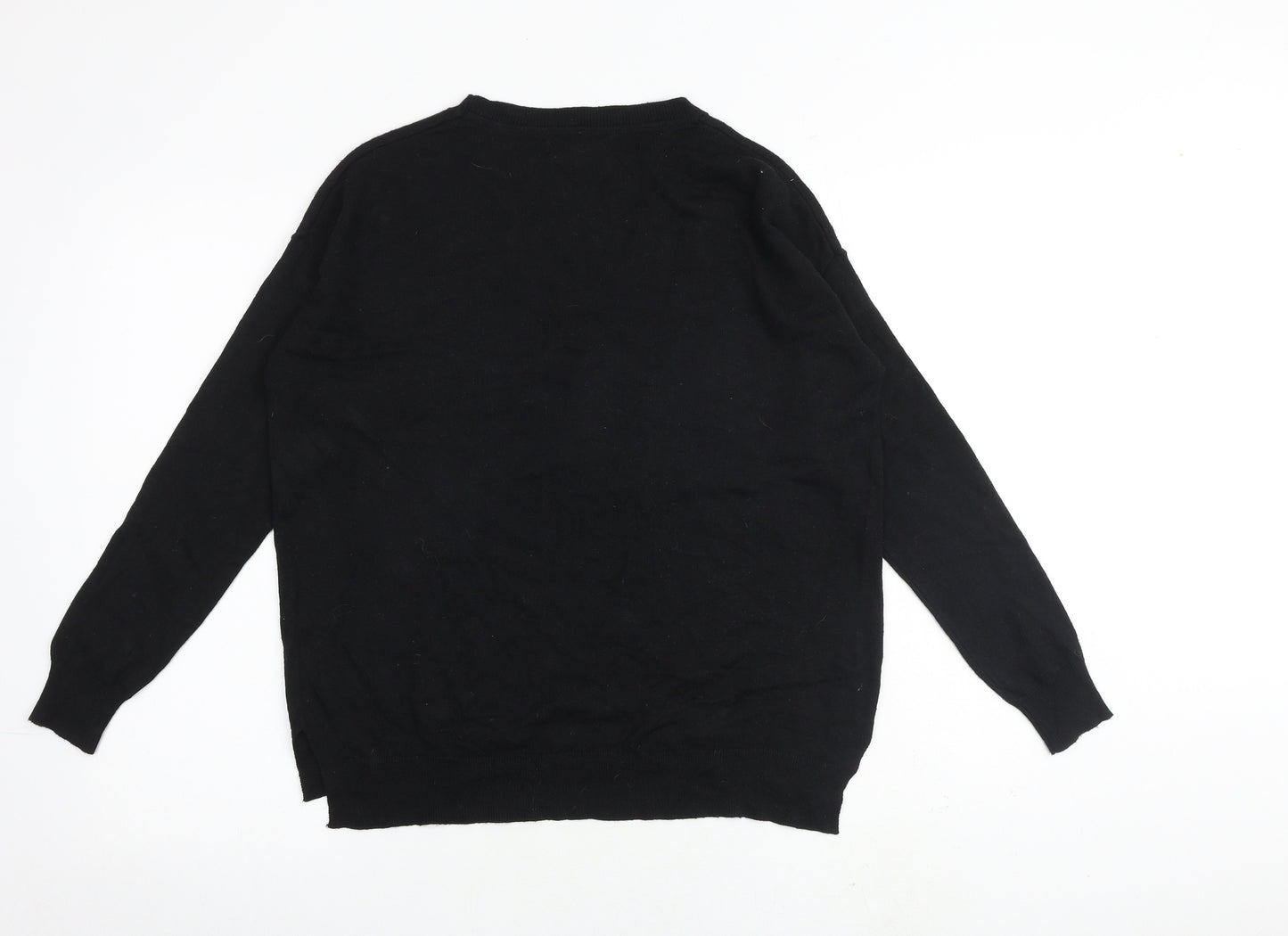 Debenhams Womens Black Round Neck Acrylic Pullover Jumper Size 12