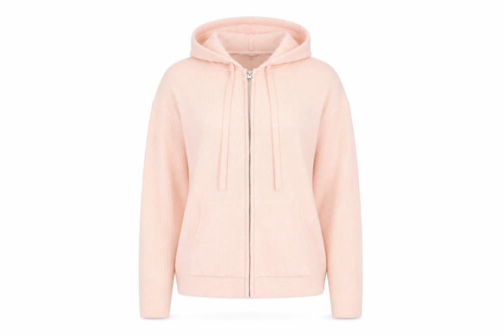 Marks and Spencer Womens Pink Round Neck Acrylic Full Zip Jumper Size S