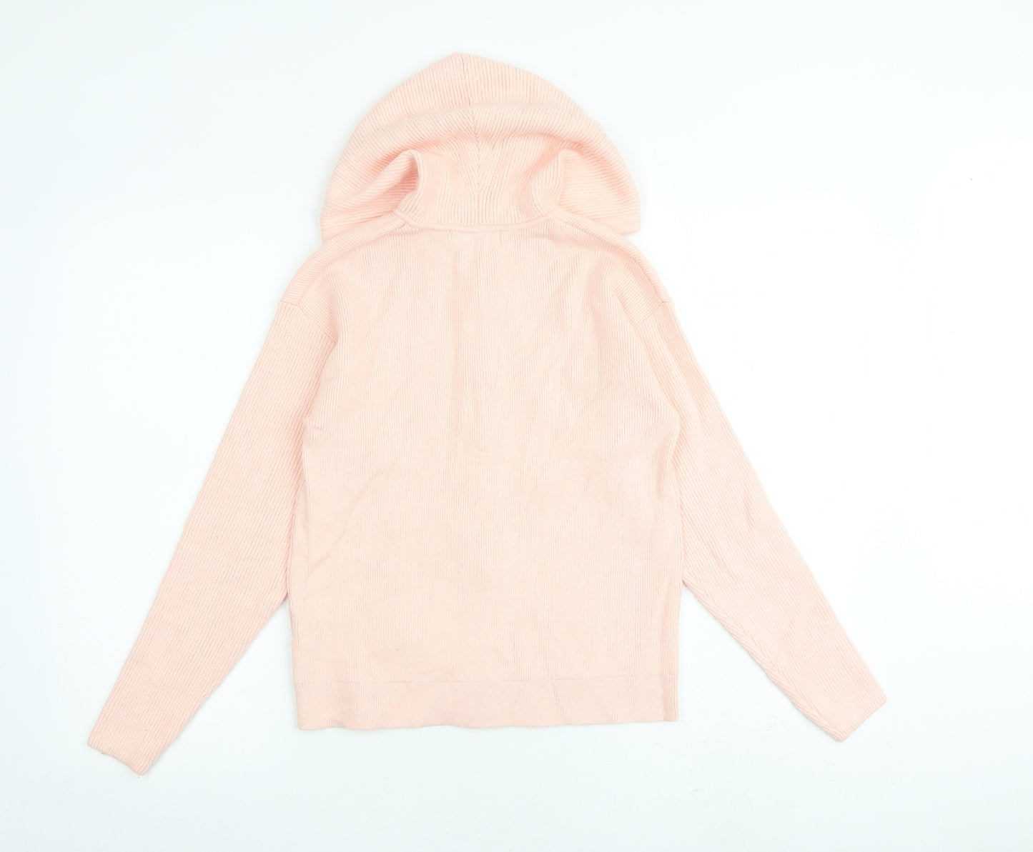 Marks and Spencer Womens Pink Round Neck Acrylic Full Zip Jumper Size S