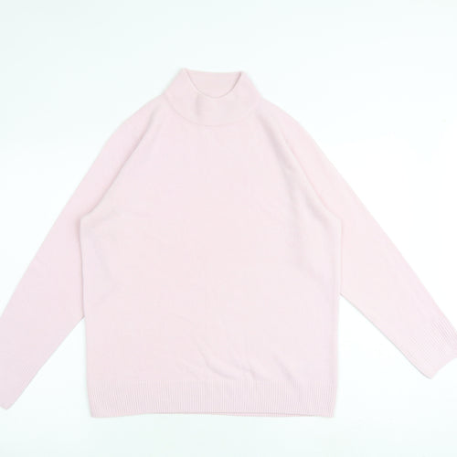 Marks and Spencer Womens Pink High Neck Acrylic Pullover Jumper Size 14