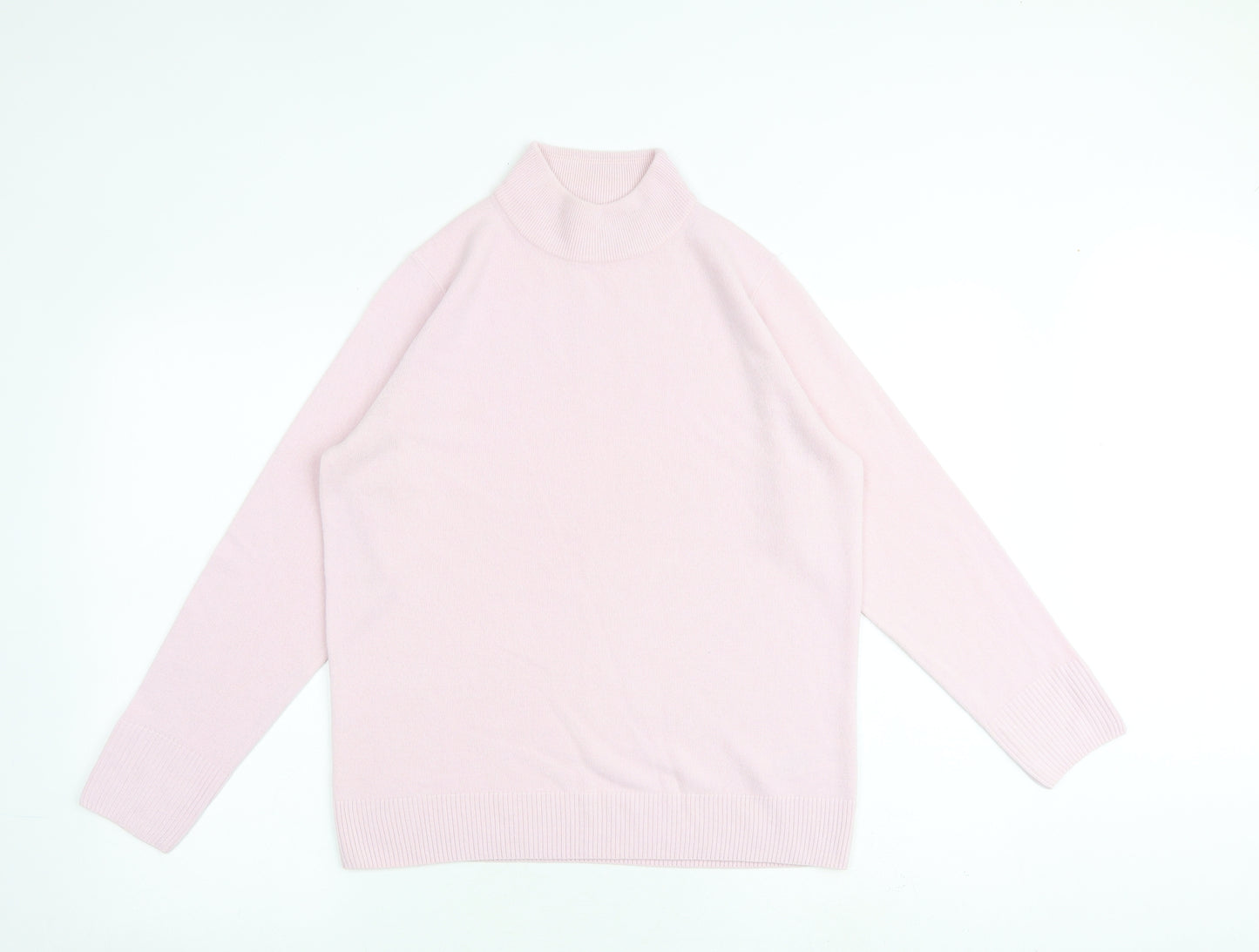 Marks and Spencer Womens Pink High Neck Acrylic Pullover Jumper Size 14