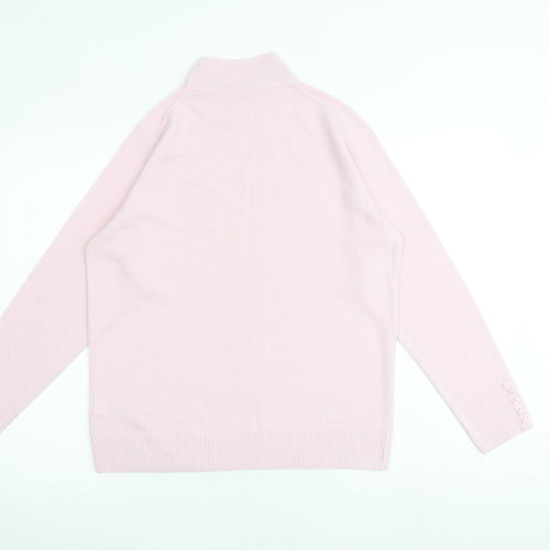 Marks and Spencer Womens Pink High Neck Acrylic Pullover Jumper Size 14