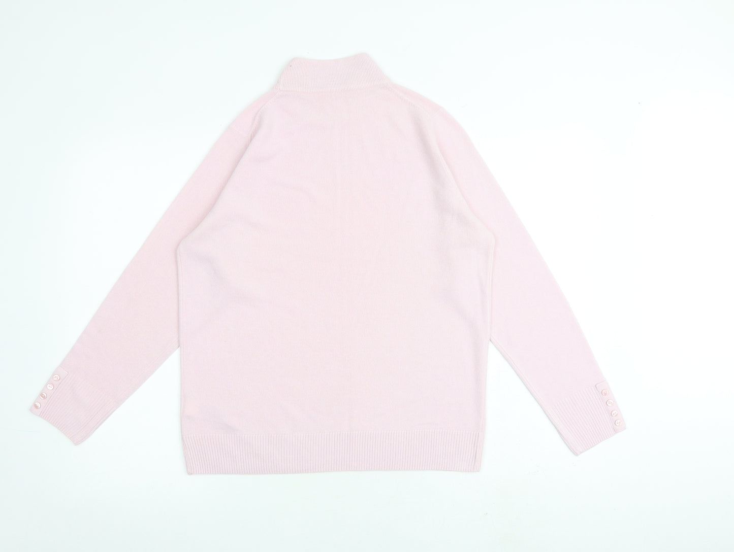 Marks and Spencer Womens Pink High Neck Acrylic Pullover Jumper Size 14