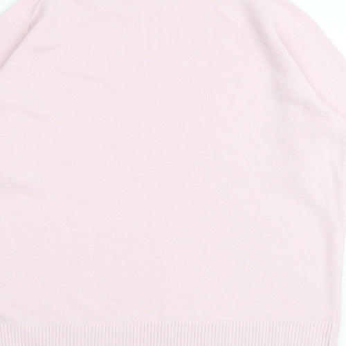 Marks and Spencer Womens Pink High Neck Acrylic Pullover Jumper Size 14