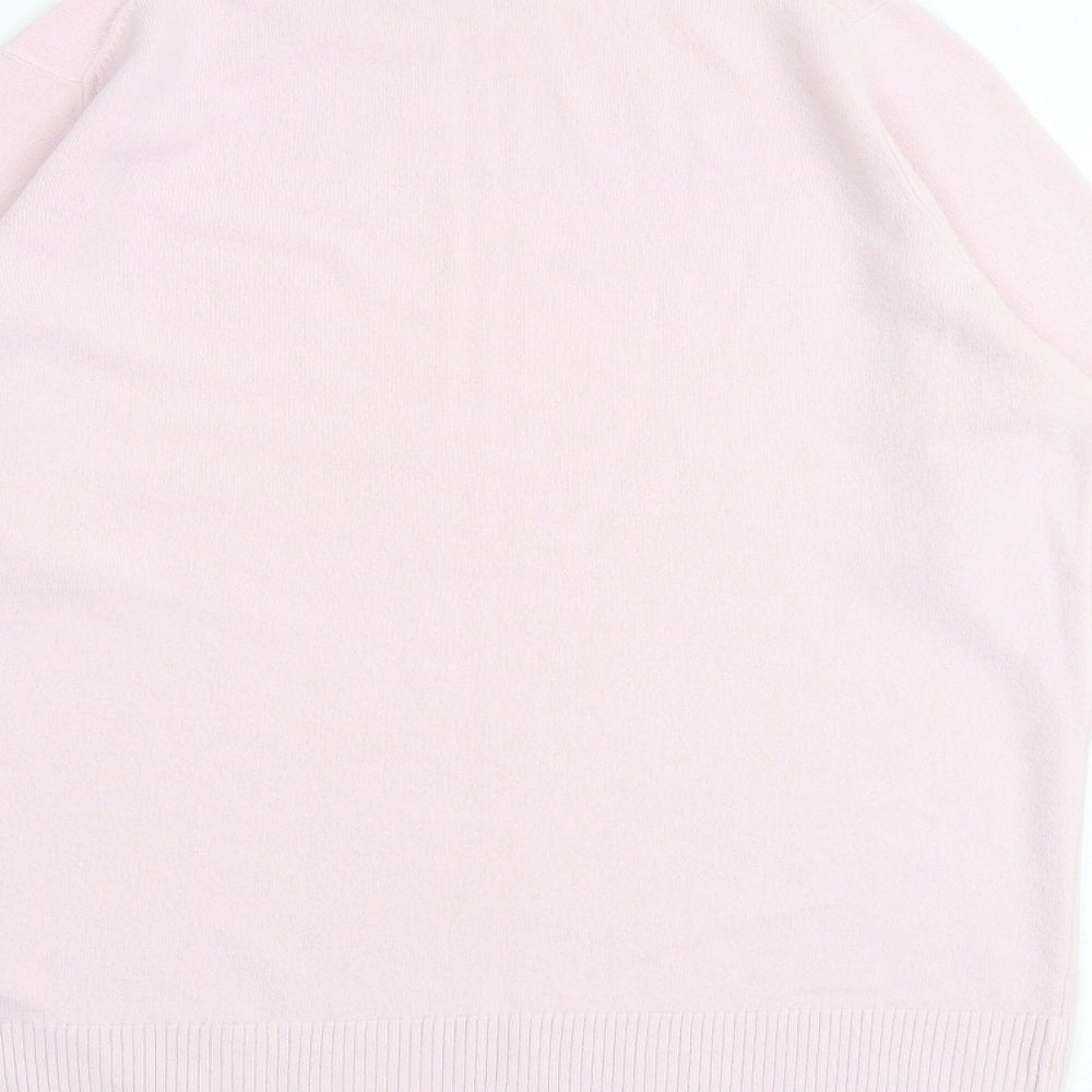 Marks and Spencer Womens Pink High Neck Acrylic Pullover Jumper Size 14