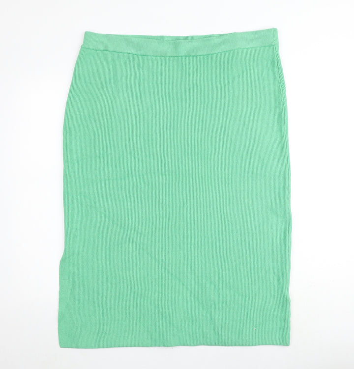 Marks and Spencer Womens Green Viscose Straight & Pencil Skirt Size XL