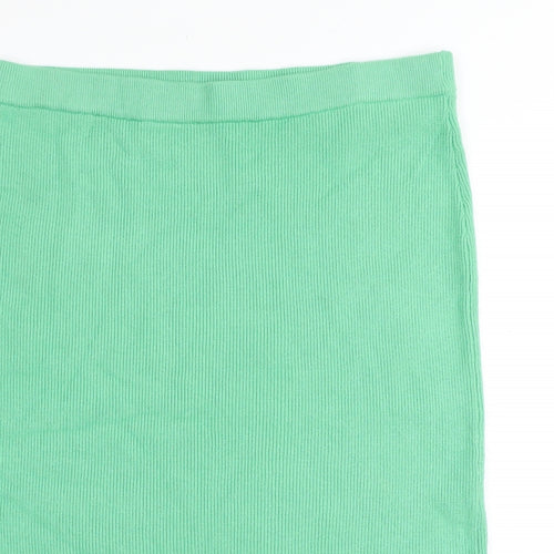 Marks and Spencer Womens Green Viscose Straight & Pencil Skirt Size XL