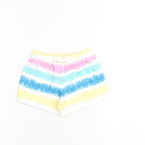 Marks and Spencer Girls Multicoloured 100% Cotton Bermuda Shorts Size 3-4 Years Regular Drawstring