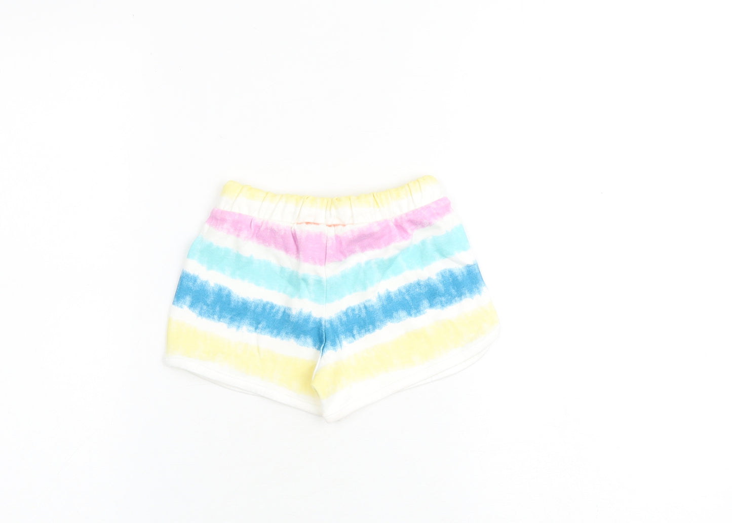 Marks and Spencer Girls Multicoloured 100% Cotton Bermuda Shorts Size 3-4 Years Regular Drawstring