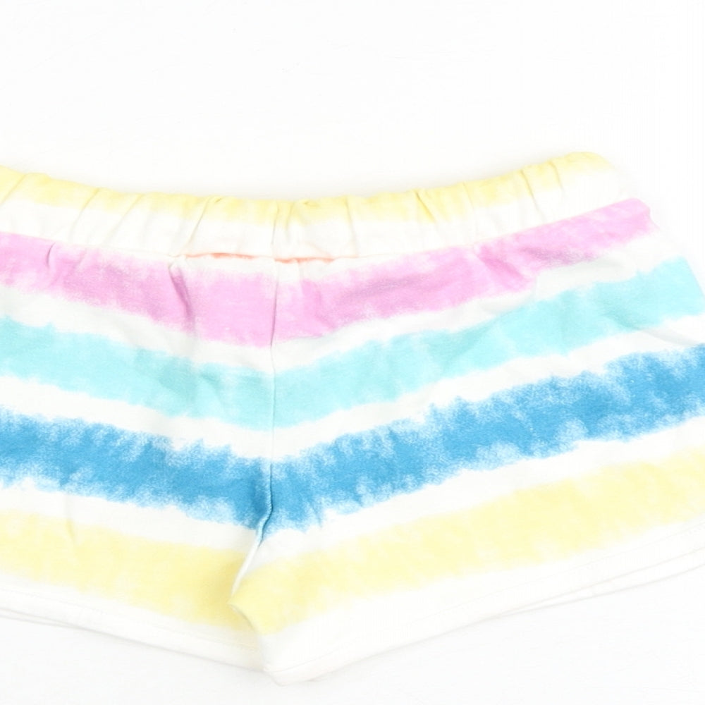 Marks and Spencer Girls Multicoloured 100% Cotton Bermuda Shorts Size 3-4 Years Regular Drawstring