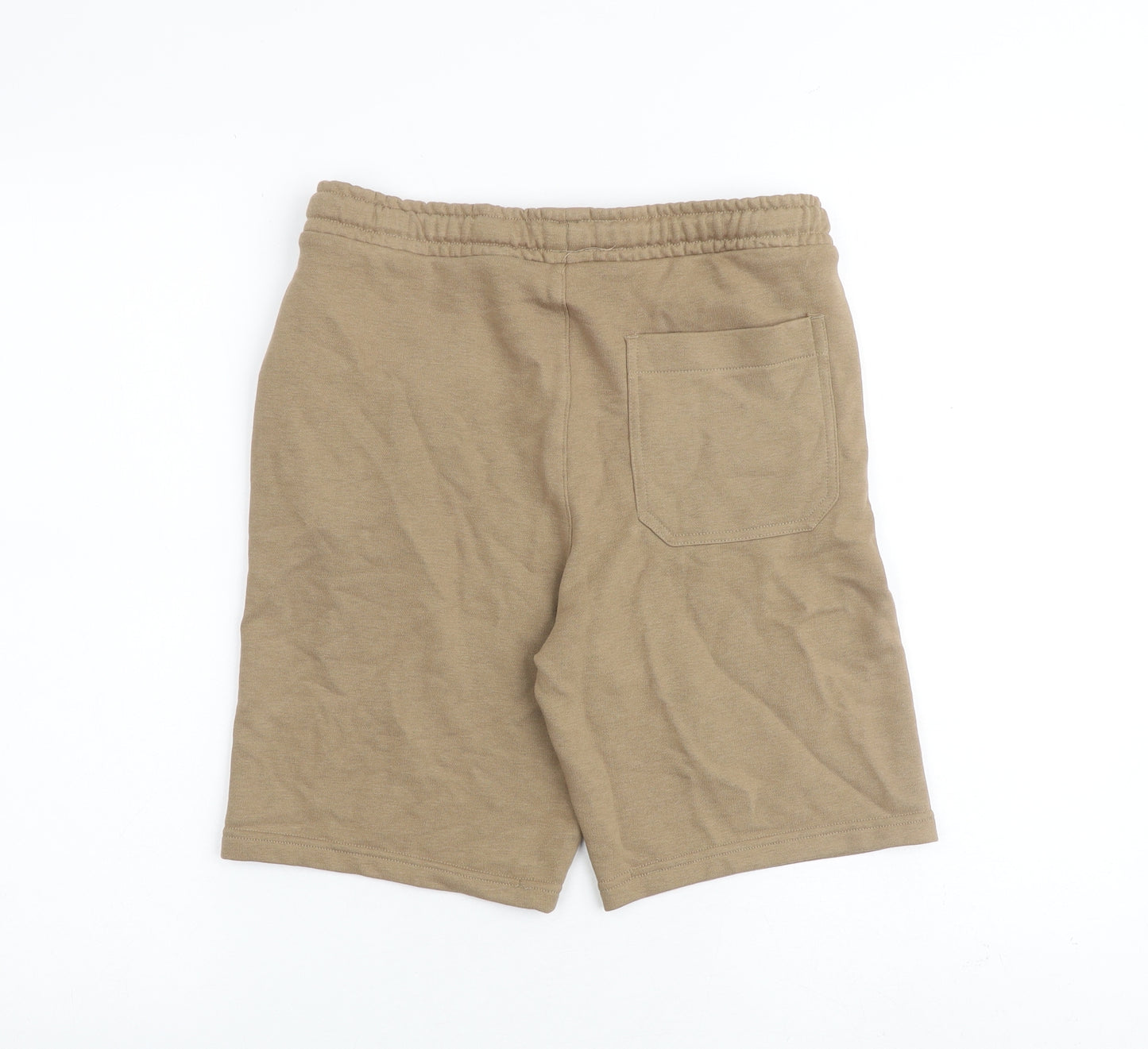 Marks and Spencer Boys Brown Cotton Bermuda Shorts Size 11-12 Years L8 in Regular Drawstring