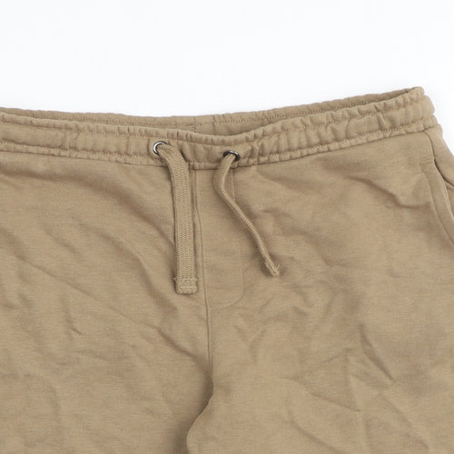 Marks and Spencer Boys Brown Cotton Bermuda Shorts Size 11-12 Years L8 in Regular Drawstring