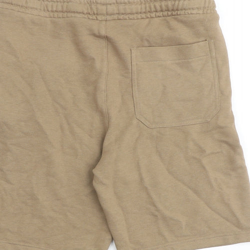 Marks and Spencer Boys Brown Cotton Bermuda Shorts Size 11-12 Years L8 in Regular Drawstring