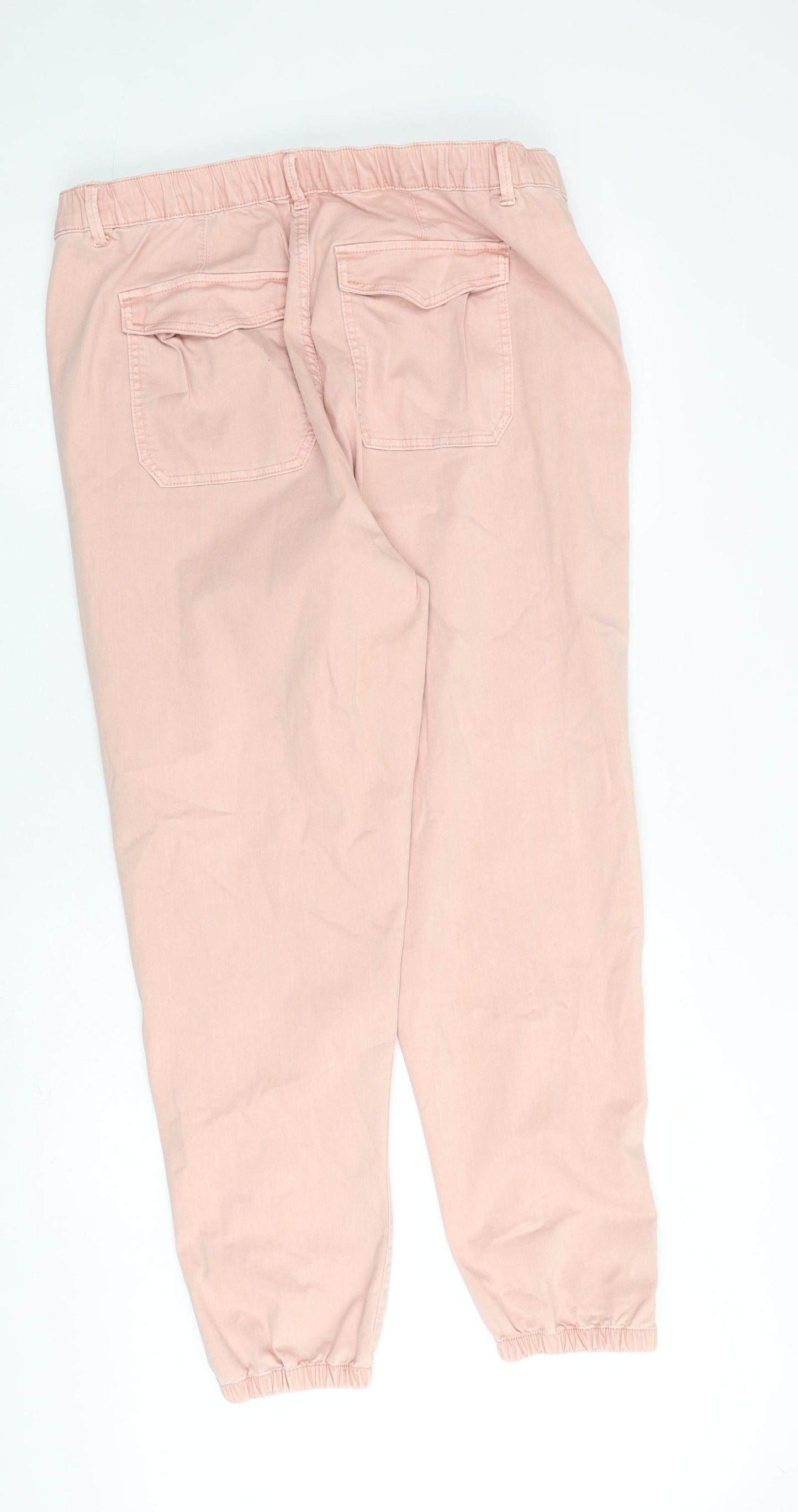 Marks and Spencer Womens Pink Cotton Straight Jeans Size 18 L30 in Regular Zip