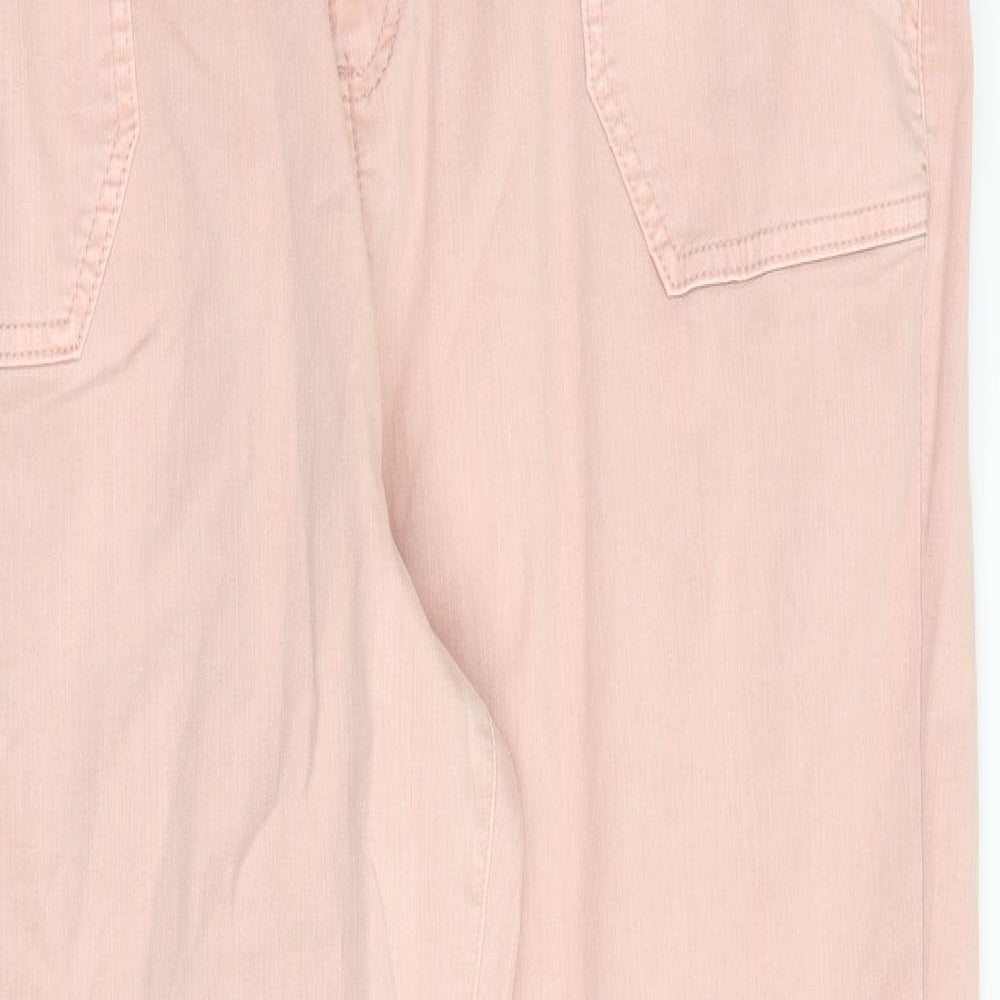 Marks and Spencer Womens Pink Cotton Straight Jeans Size 18 L30 in Regular Zip