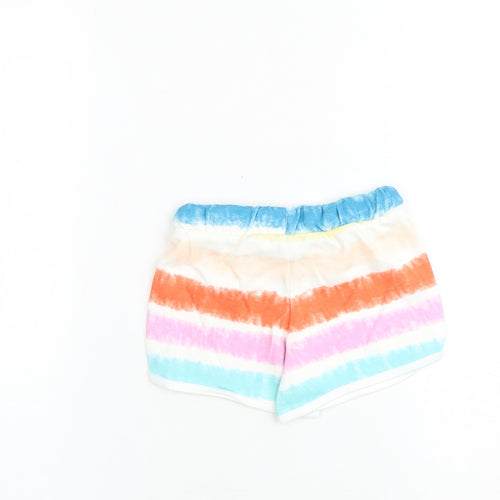 Marks and Spencer Girls Multicoloured Geometric 100% Cotton Bermuda Shorts Size 2-3 Years Regular Drawstring