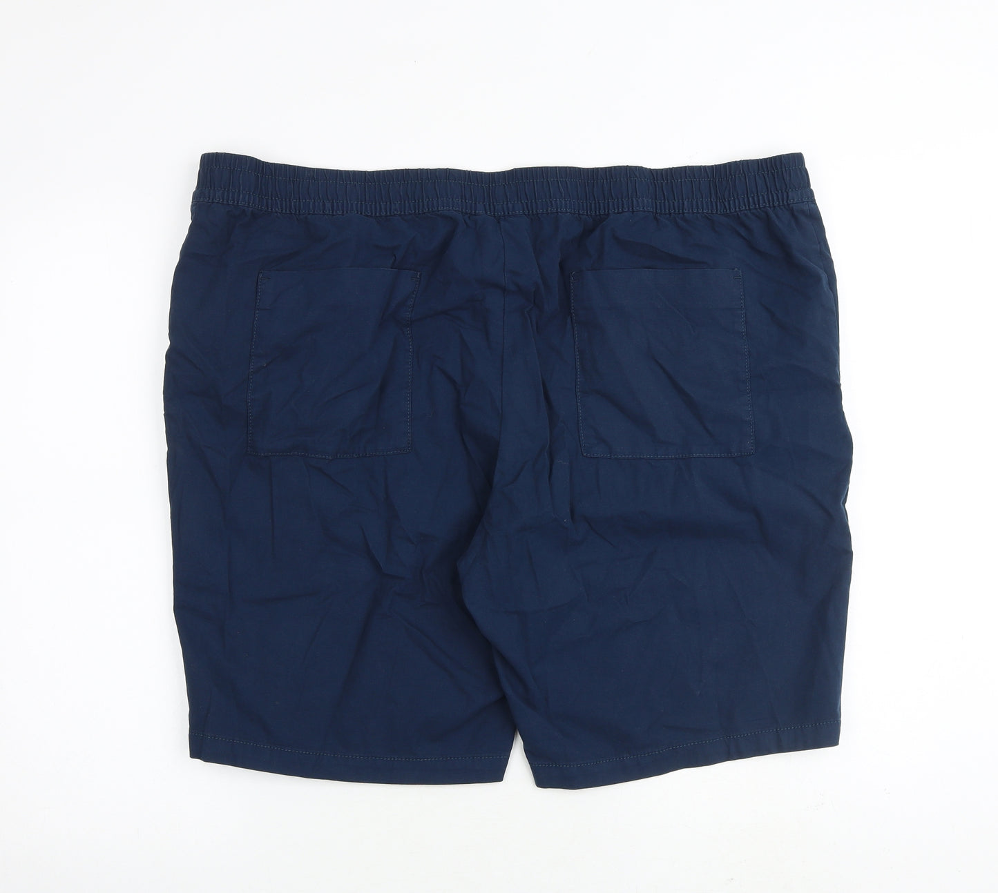Marks and Spencer Mens Blue Cotton Bermuda Shorts Size 2XL L10 in Regular Zip