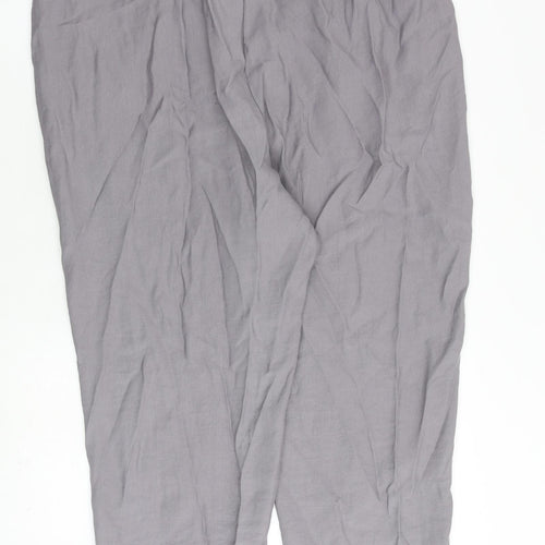 Marks and Spencer Womens Grey Lyocell Trousers Size 20 L27 in Regular Drawstring
