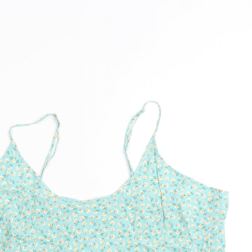 Marks and Spencer Womens Green Floral Viscose Camisole Tank Size 22 V-Neck
